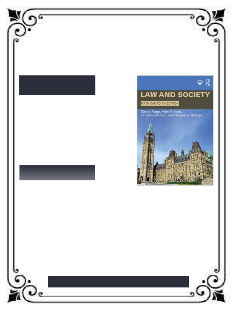 Law and Society 5th Edition Steven Vago eBook digital package | PDF | Sociology