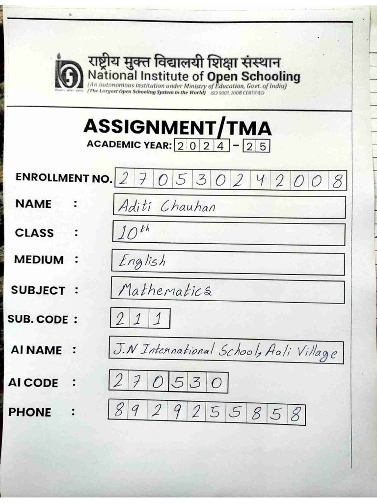 Maths TMA | PDF