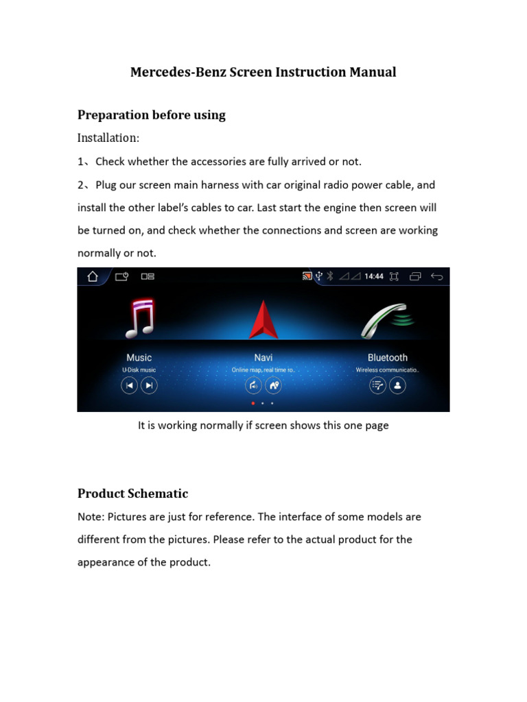 Mercedes-Benz Screen Setup Guide | PDF | Android (Operating System ...