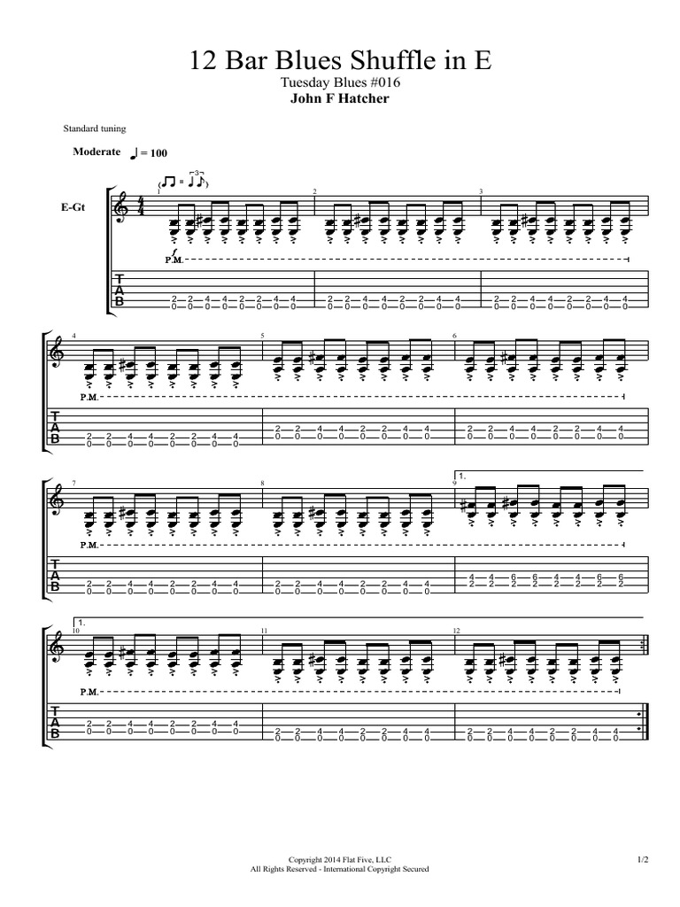 E Blues Shuffle Guitar Lesson | PDF | Chess Theory | Chess