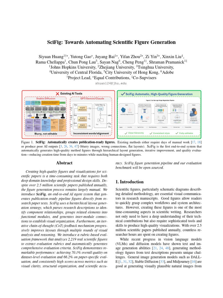SciFig: AI for Automated Scientific Figures | PDF | System | Evaluation