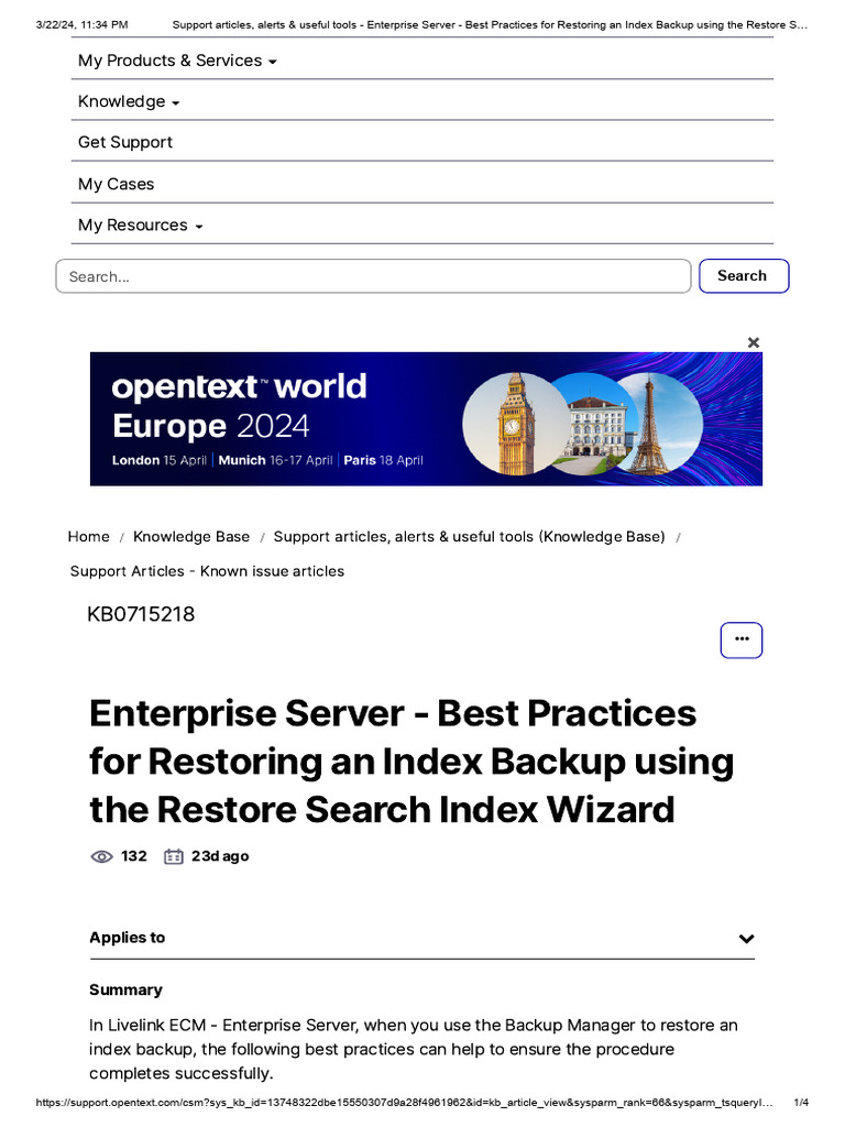 Best Practices for Index Backup Restore | PDF | Backup | Computer File