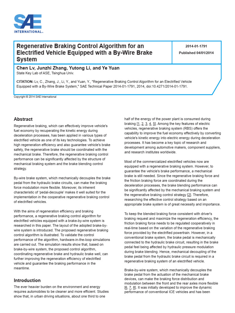 2014-01-1791 | PDF | Brake | Anti Lock Braking System