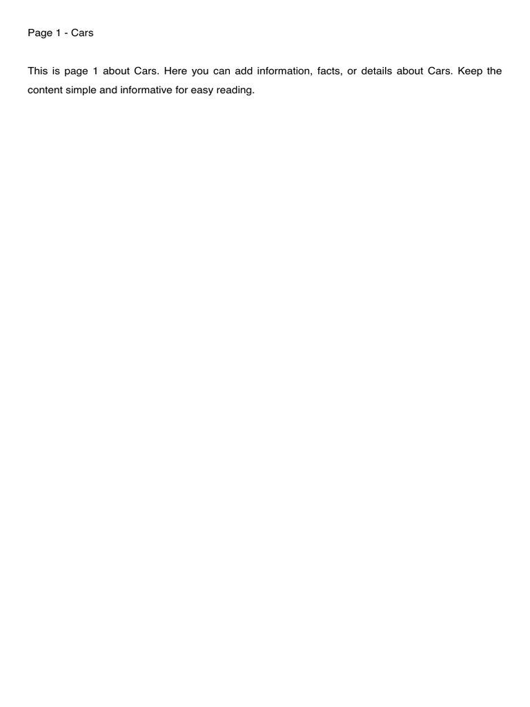 Comprehensive Guide to Cars | PDF