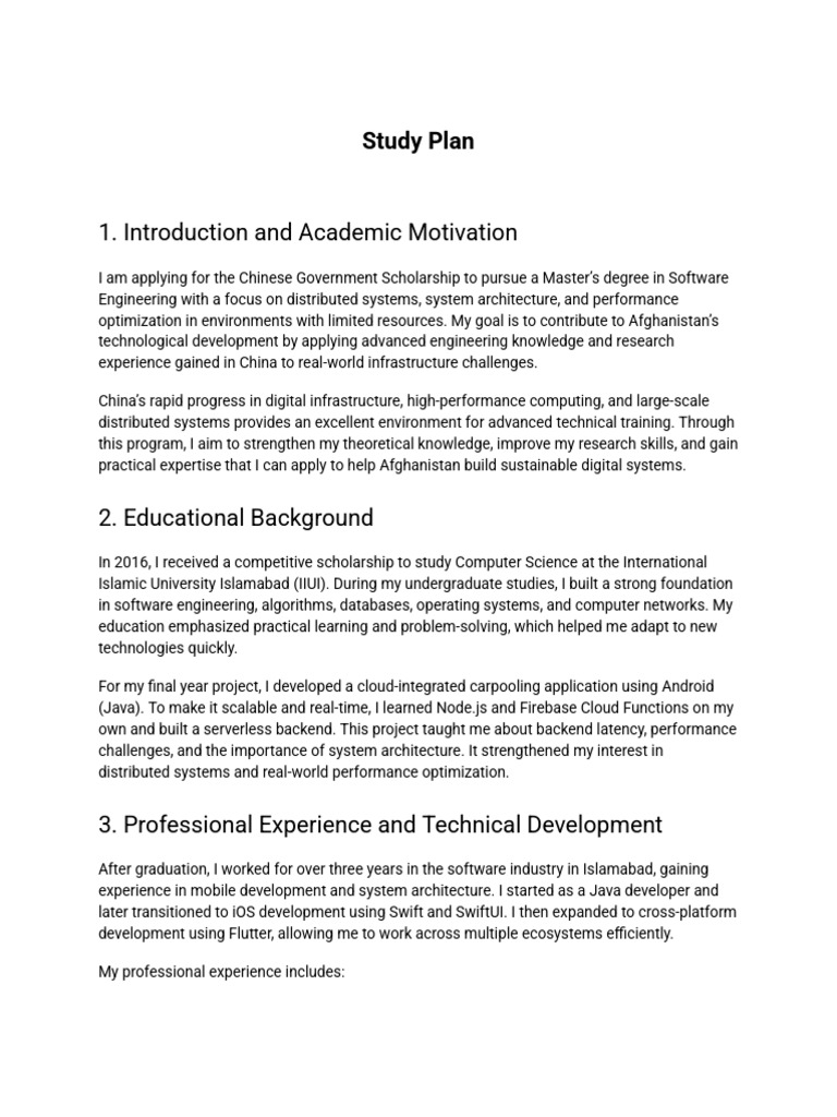 Master’s Study Plan for Software Engineering | PDF | Scalability ...