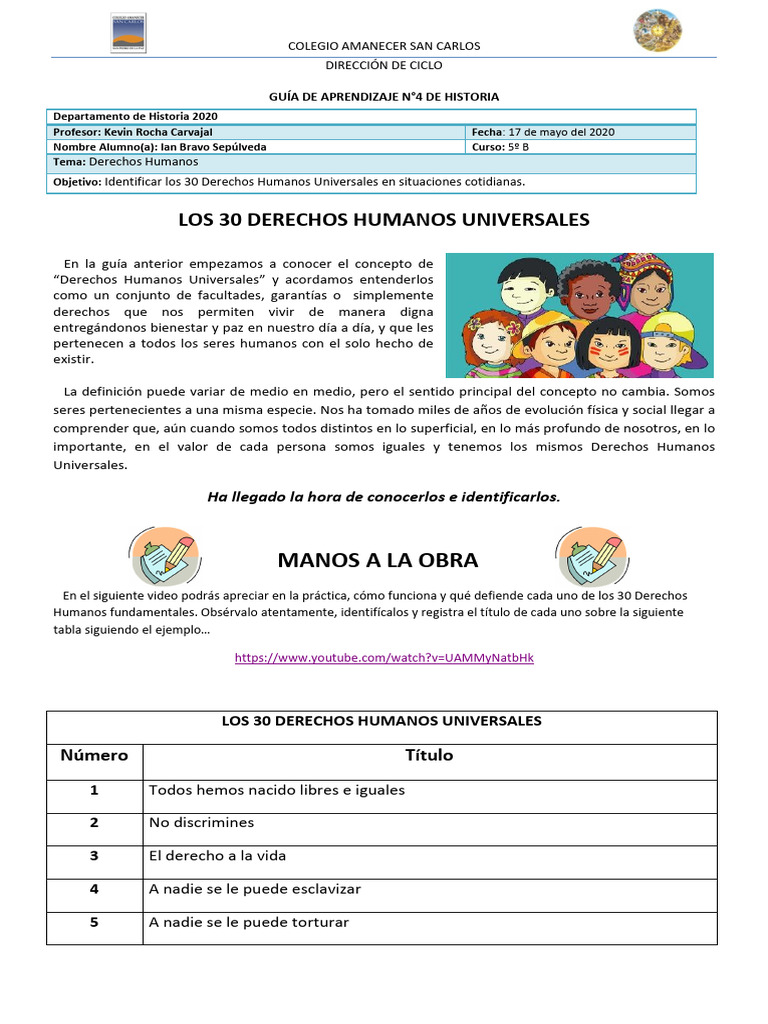 - GUIA DE APRENDIZAJE - historia junio 2020 | PDF | Derechos humanos ...