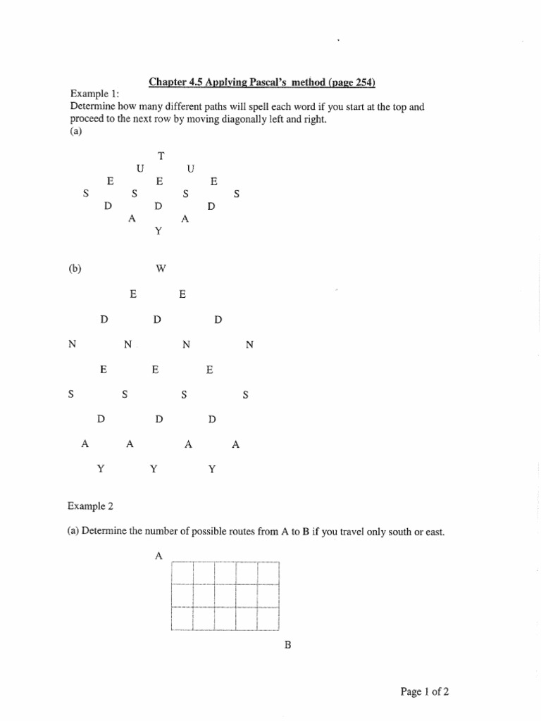 2.2 Applying Pascal's Method Note | PDF