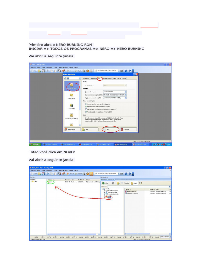 Criar Imagem ISO com Nero Passo a Passo | PDF