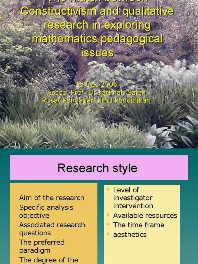 Constructivism in Qualitative Research | PDF | Constructivism ...