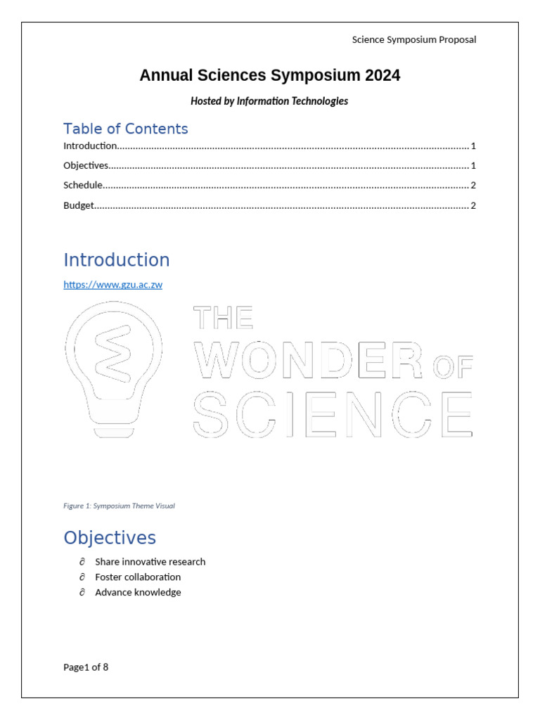 Annual Science Symposium 2024 Proposal | PDF