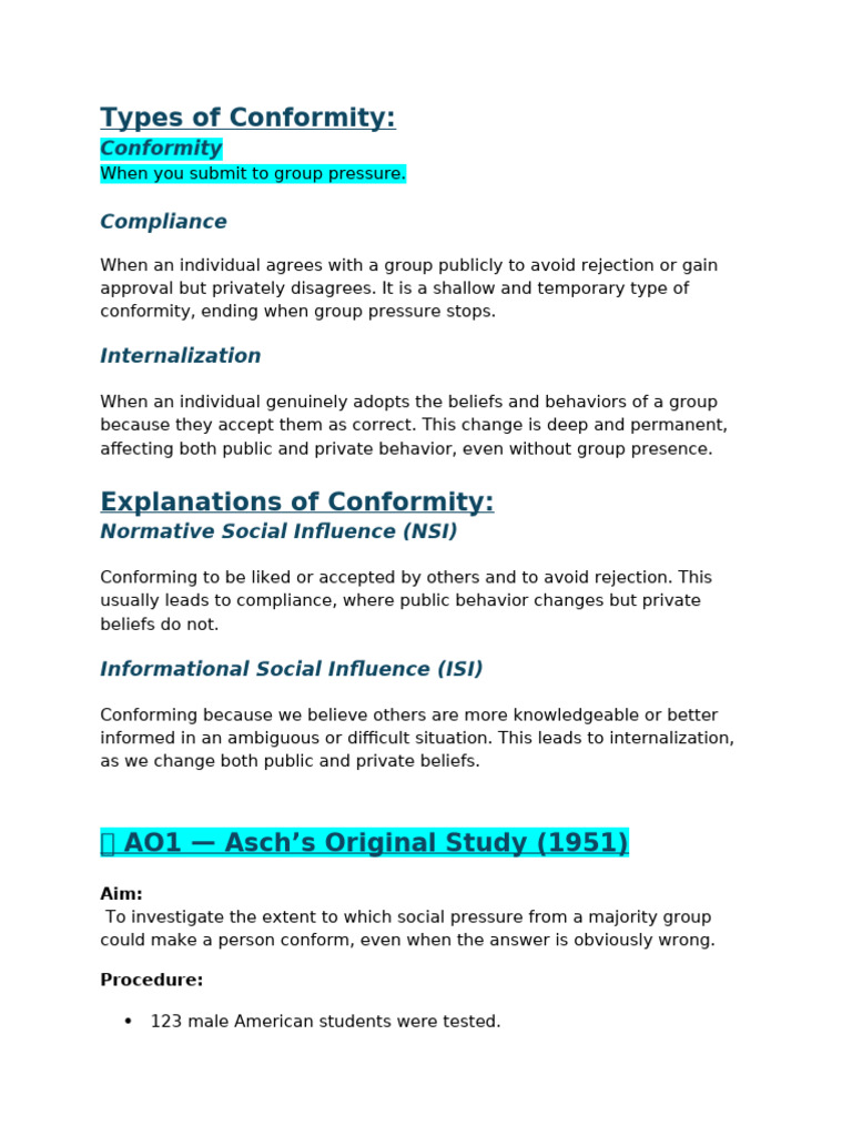 Understanding Conformity and Obedience | PDF | Conformity | Popular ...