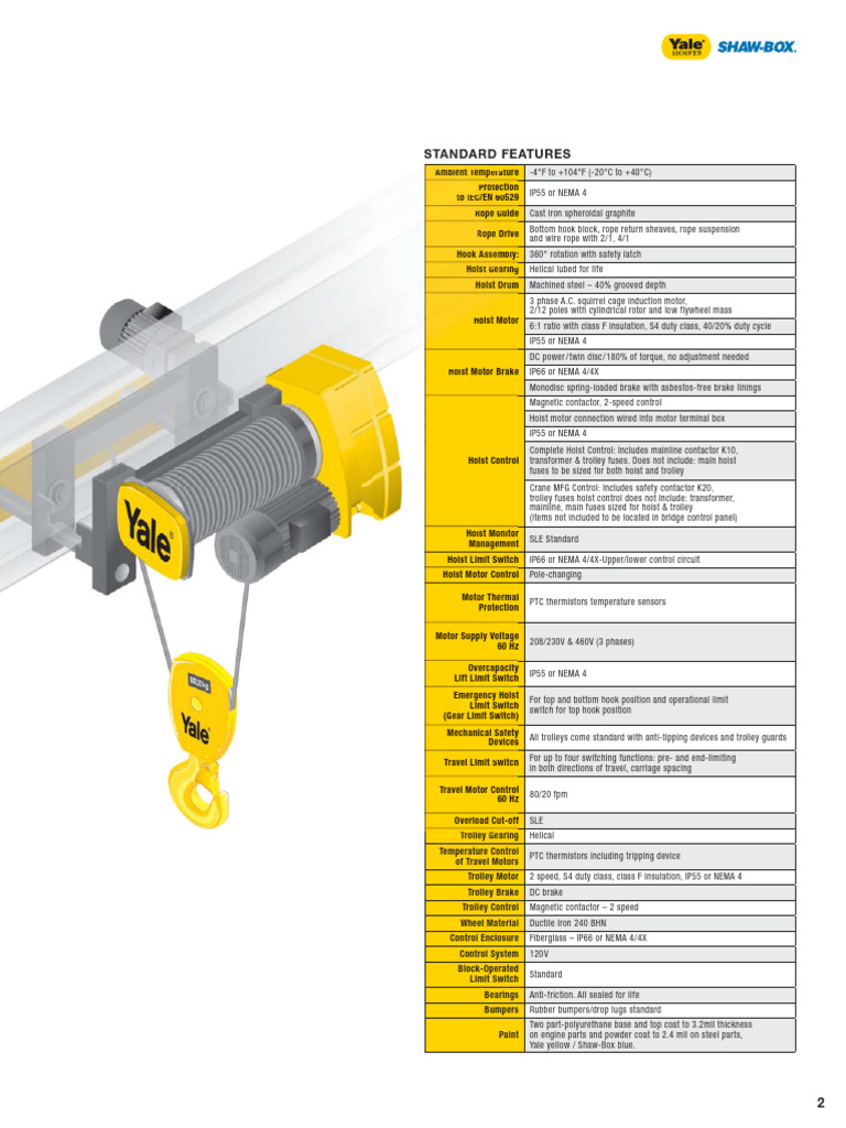 Yale YK Wire Rope Spec Sheet_2 | PDF | Electricity | Manufactured Goods