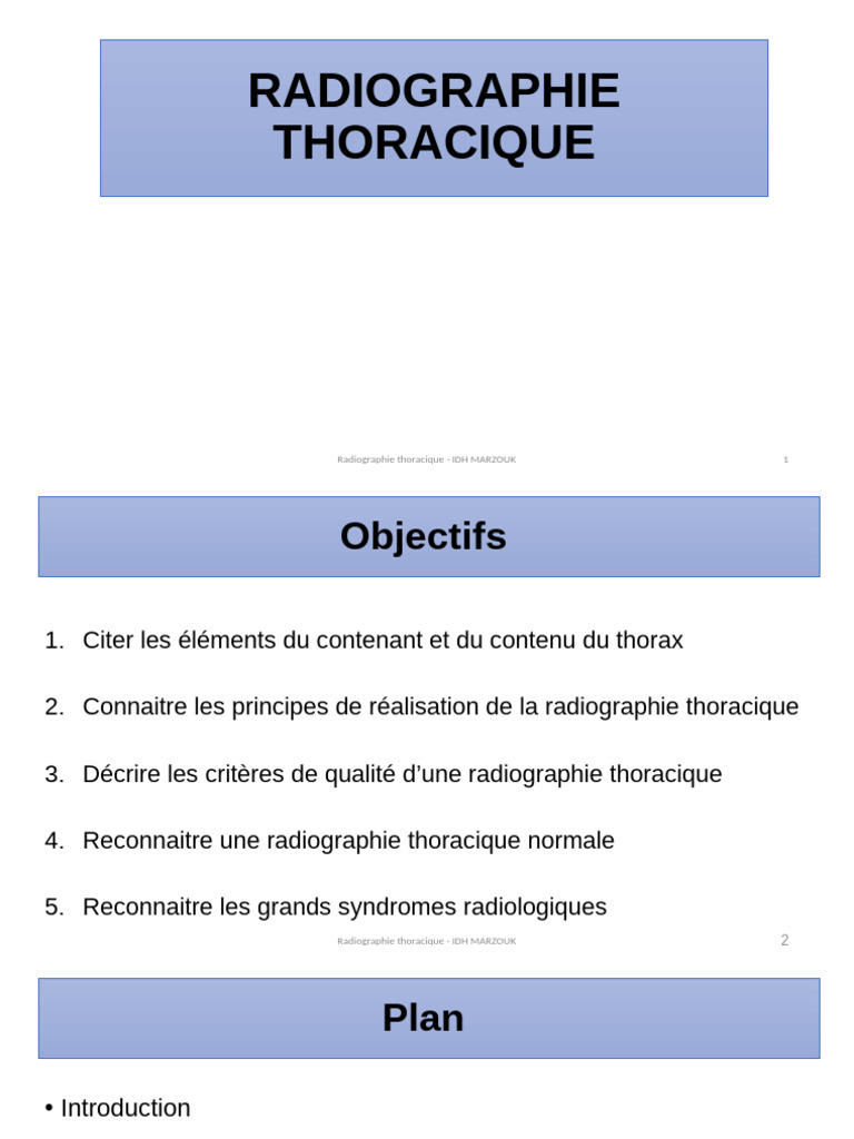 Radiographie Thoracique : Guide Complet | PDF | Thorax | Thorax
