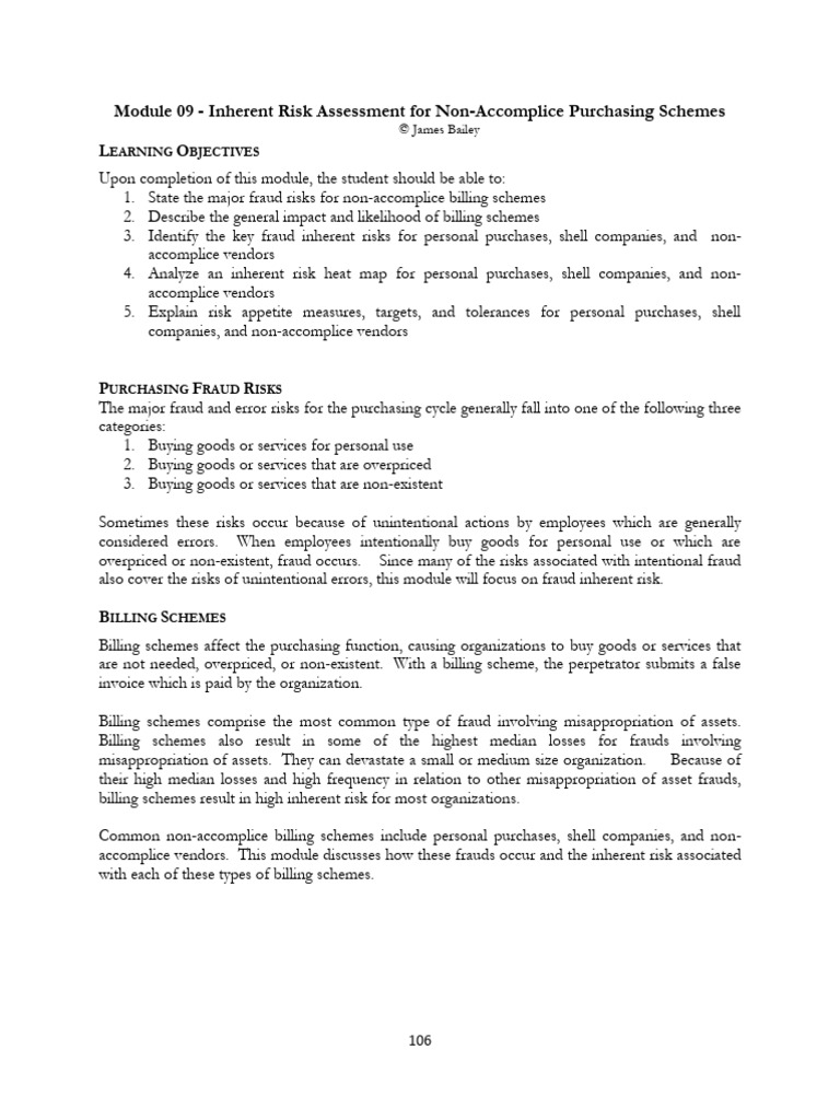 Module 09 - Inherent Risk Assessment for Non-Accomplice Purchasing ...