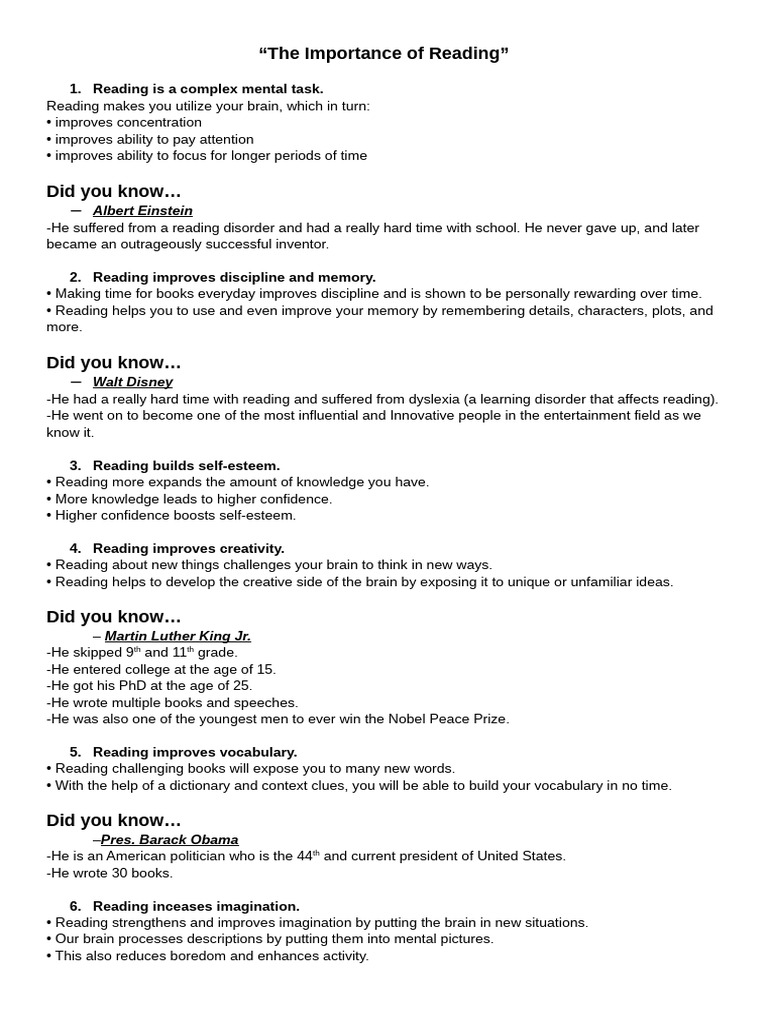 Benefits of Reading and Writing Skills | PDF | Speed Reading | Writing