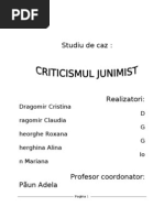 Criticismul Junimist Sstudiu de Caz