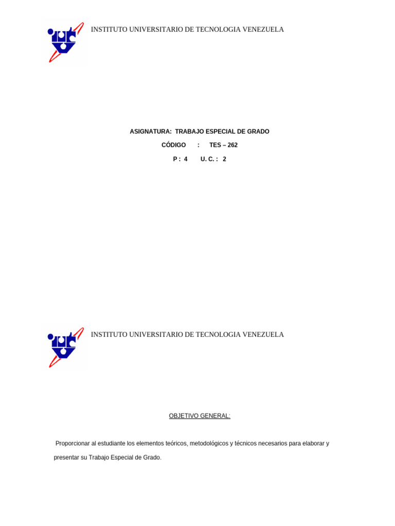 Trabajo Especial de Grado Cod. Tes-262 | PDF | Investigación | Método ...