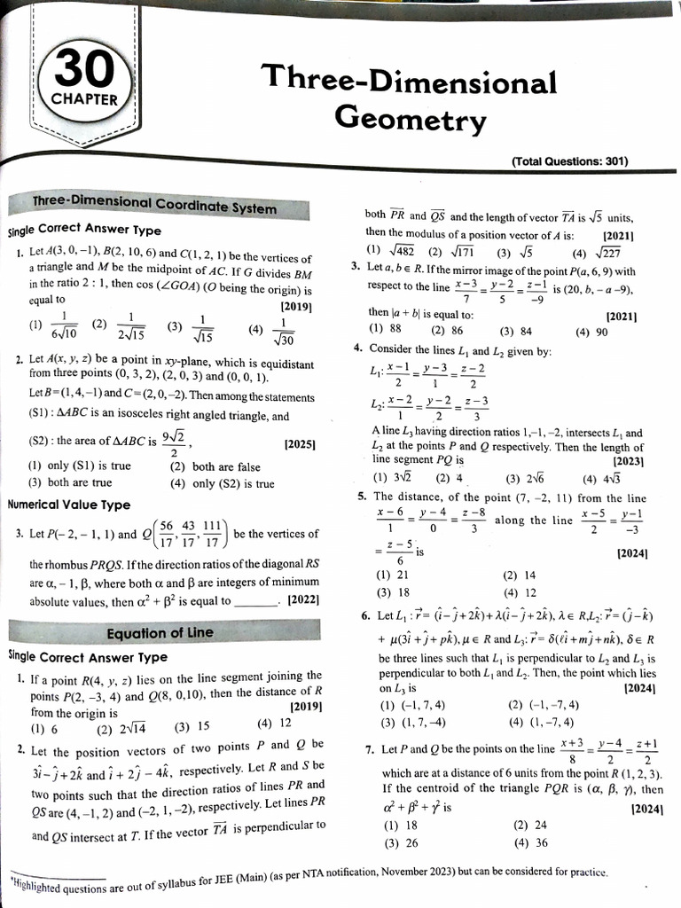 3D Geometry | PDF