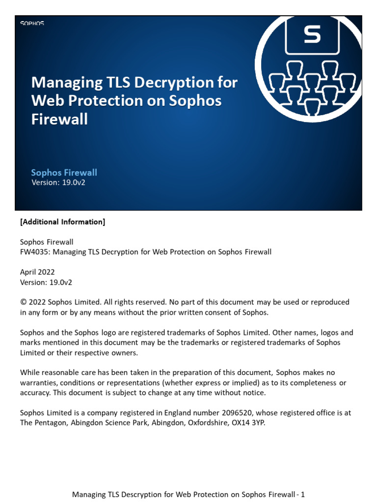 TLS Decryption Management on Sophos FW | PDF | Public Key Certificate ...