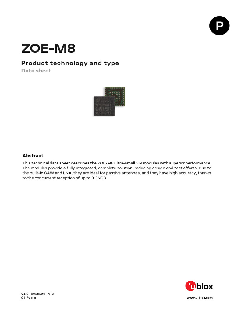 ZOE-M8 GNSS Module Data Sheet | PDF | Global Positioning System | Computing
