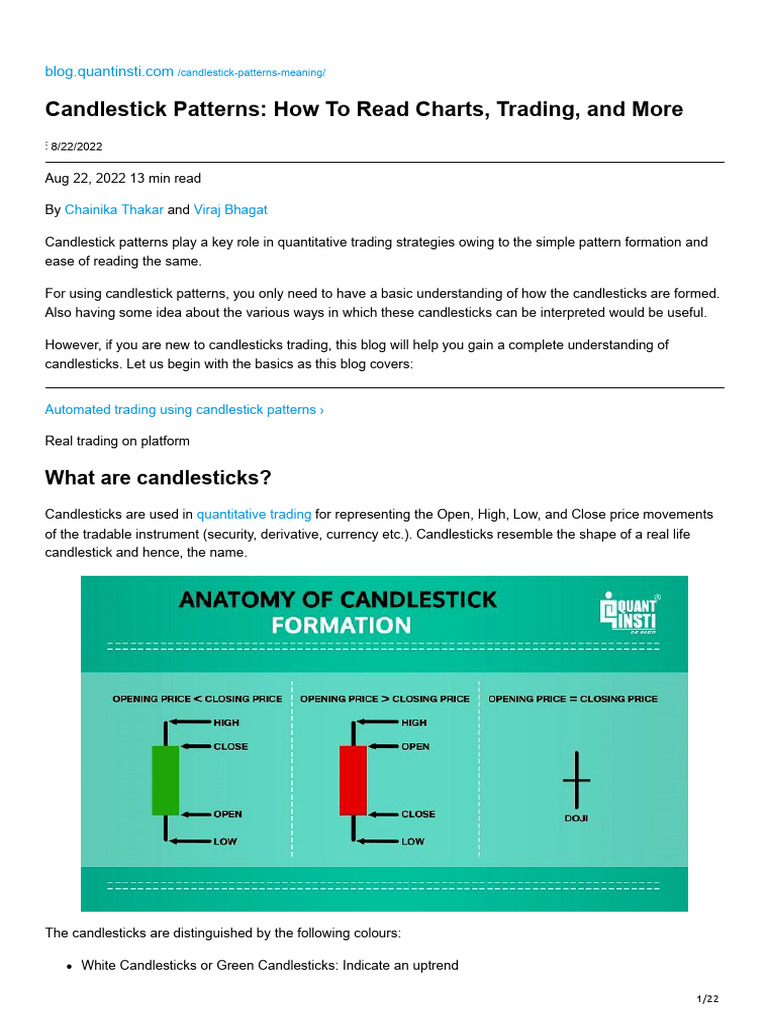 Understanding Candlestick Patterns | PDF | Technical Analysis | Market ...