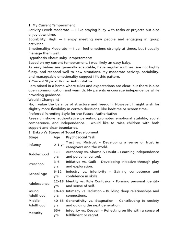 Understanding Temperament and Parenting Styles | PDF