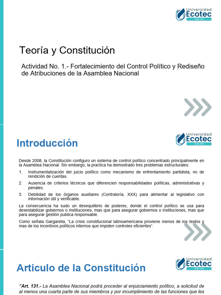 Reforma del Control Político en Ecuador | PDF | El proceso de ...