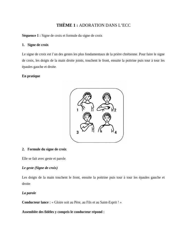 Signe de croix et formule de prière | PDF