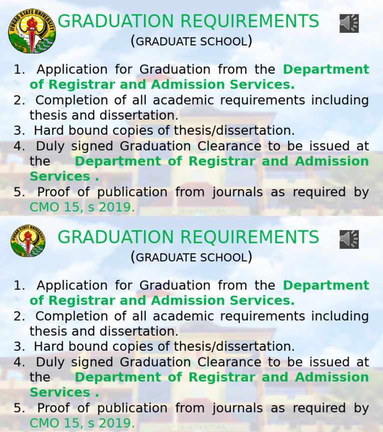 Graduation Reuirements Grad School | PDF