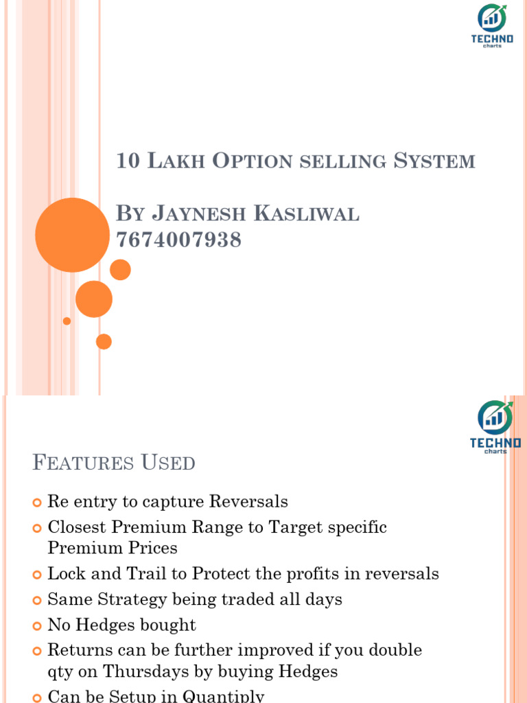 10 Lakh Option Selling Strategy Guide | PDF
