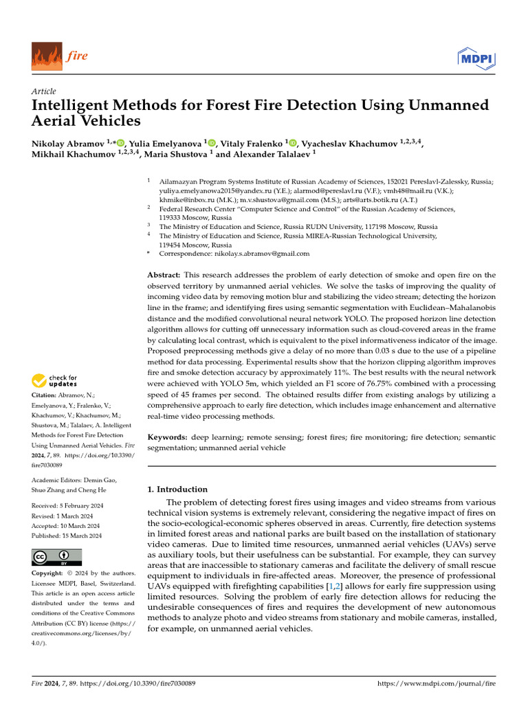 UAV-Based Forest Fire Detection Methods | PDF | Image Segmentation ...