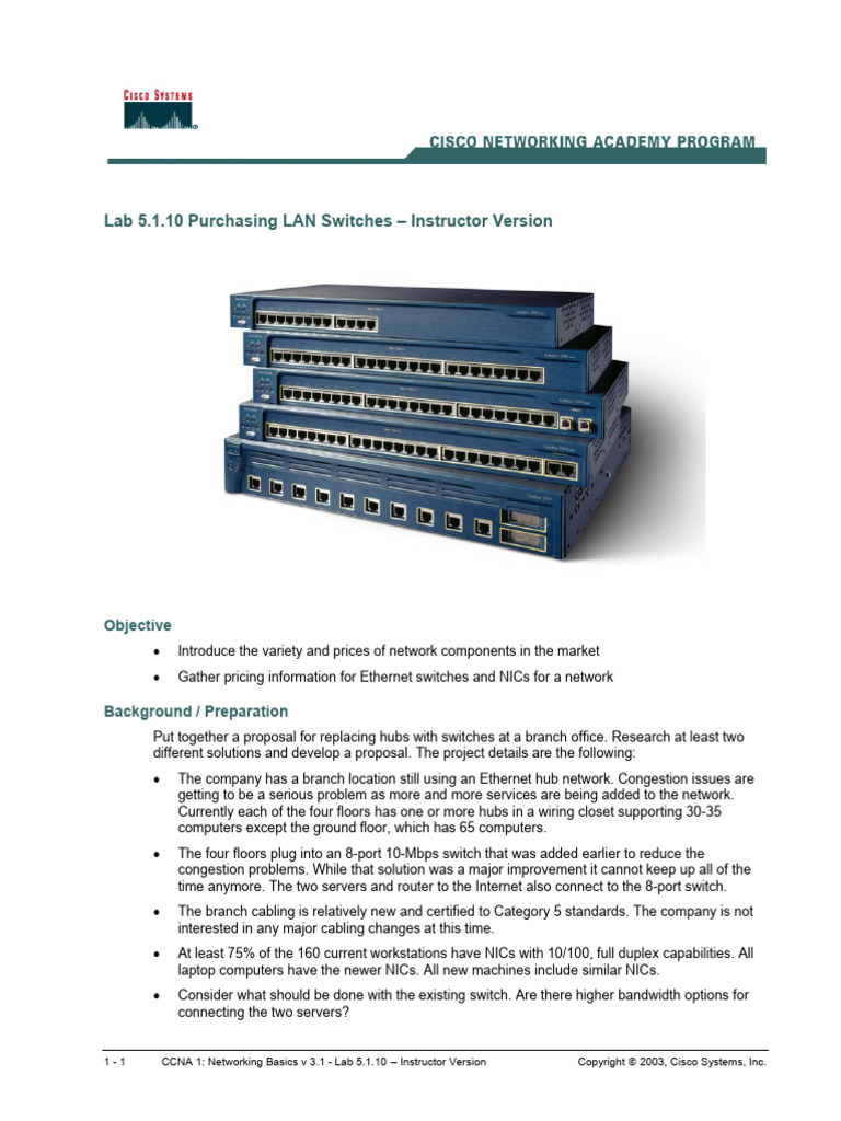 LAN Switches Purchase Proposal Guide | PDF | Computer Network | Network ...