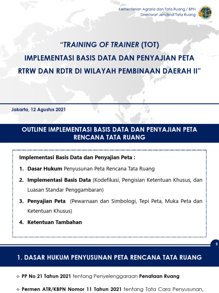 Implementasi Basis Data RTRW dan RDTR | PDF