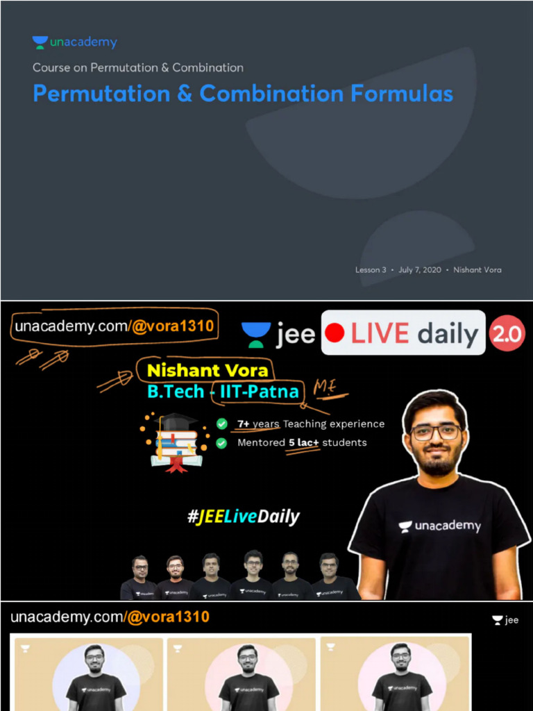 Permutation Combination Formulas With Anno | PDF