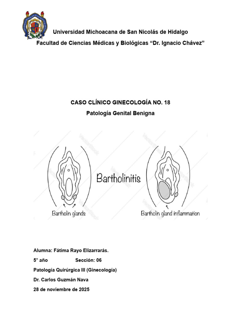 Caso Clínico: Bartholinitis Aguda en Mujer | PDF | Inflamación ...