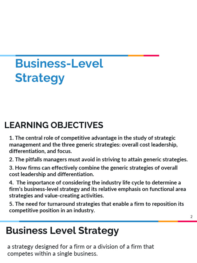 Business-Level Strategy Overview | PDF | Marketing | Financial Economics