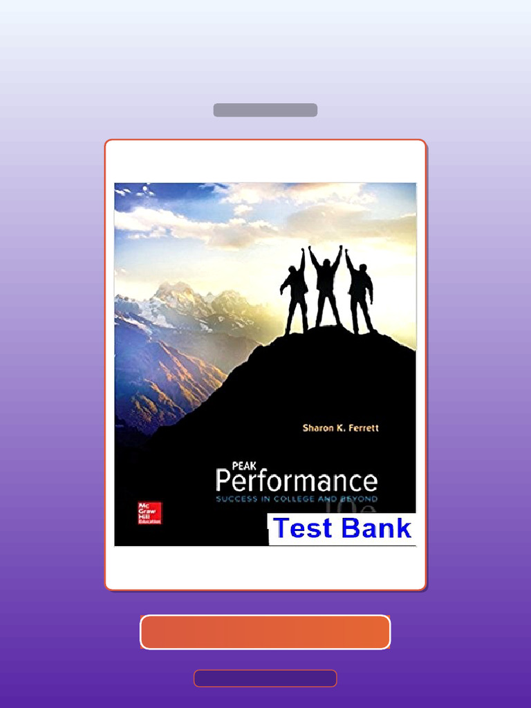 Test Bank for Peak Performance Success in College and Beyond 10th ...