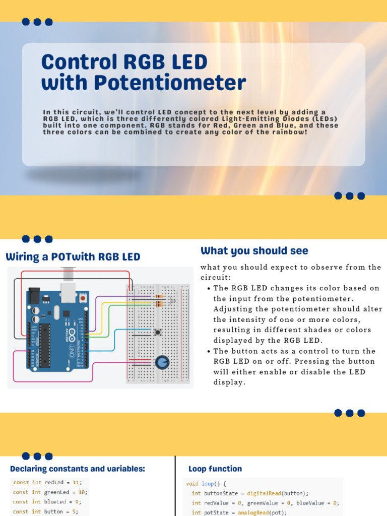 Control RGB LED with Potentiometer | PDF | Light Emitting Diode | Rgb ...
