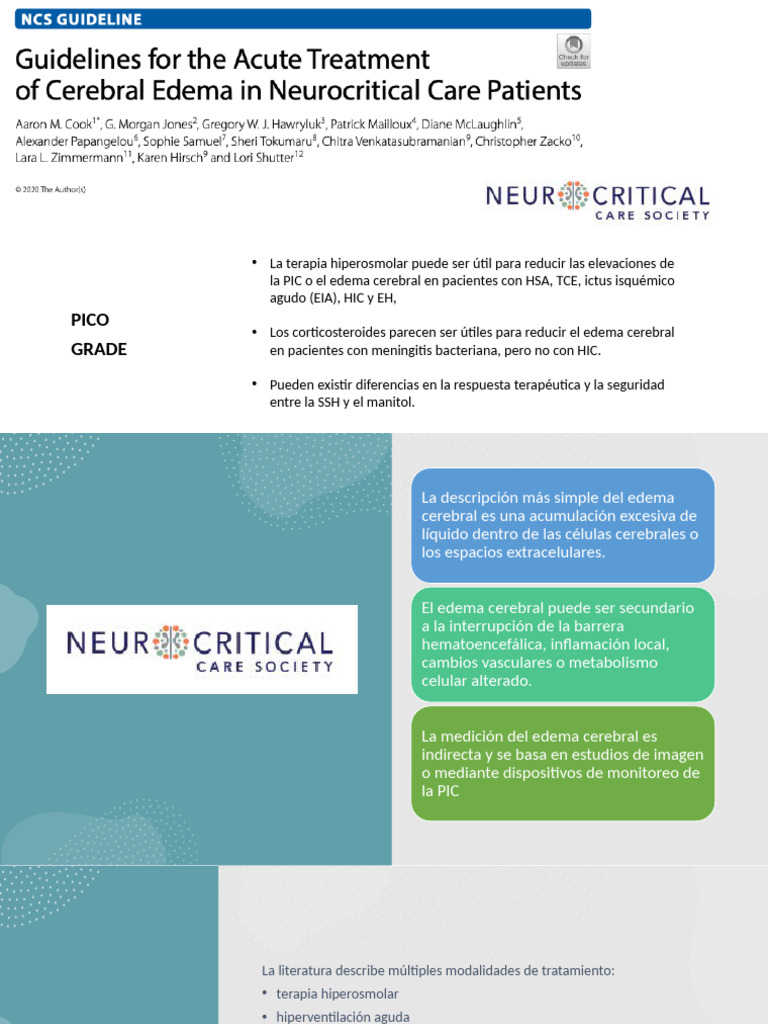 Edema Cerebral | PDF | Medicina CLINICA | Especialidades Medicas