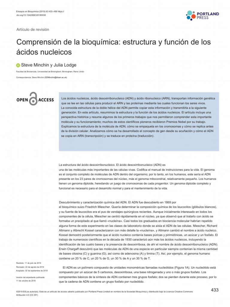Structure and Function of Nucleic Acids (1) | PDF | Codigo genetico | Adn