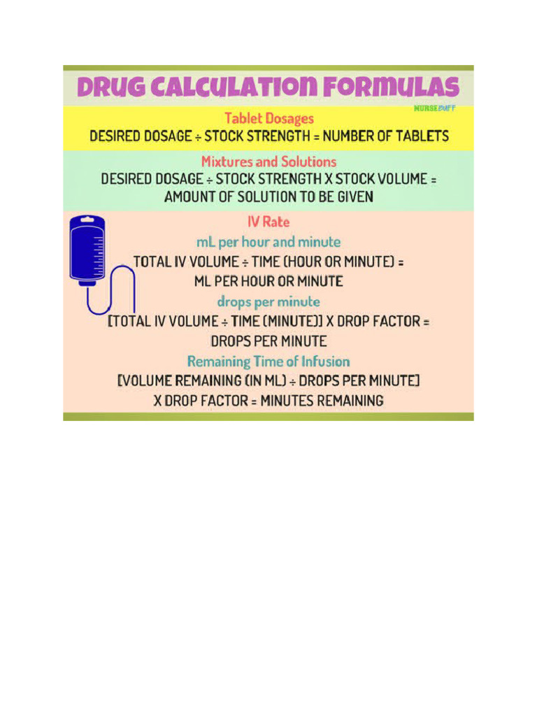 Drug Calculation Formula | PDF