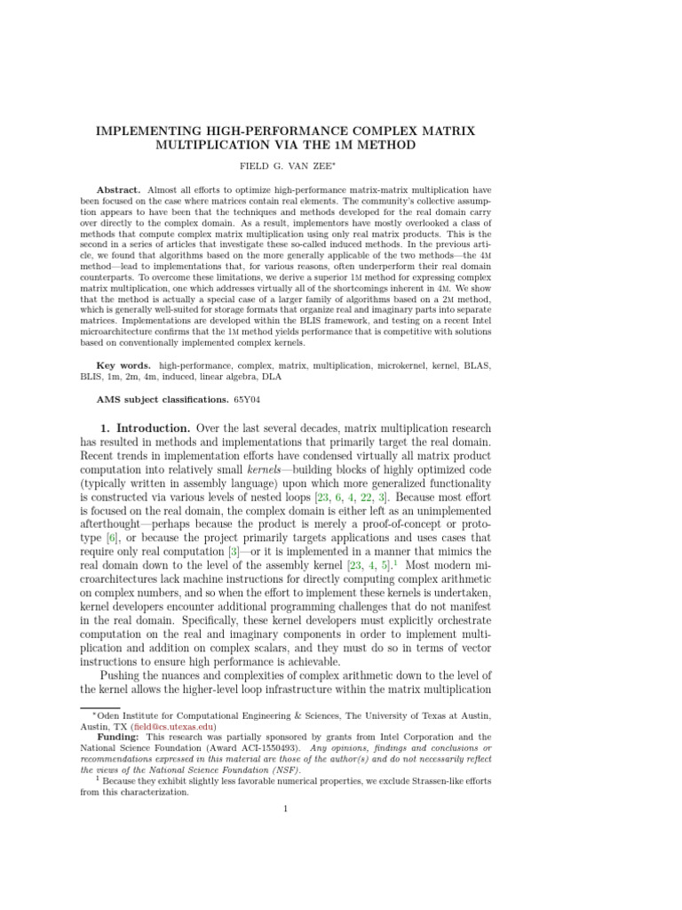 High-Performance Complex Matrix Multiplication | PDF | Matrix ...