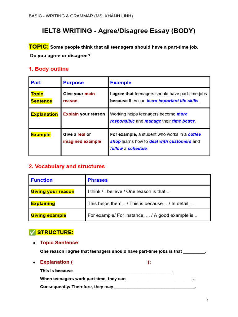 BASIC - WRITING & GRAMMAR (MS. KHÁNH LINH) (9) | PDF | Linguistics ...