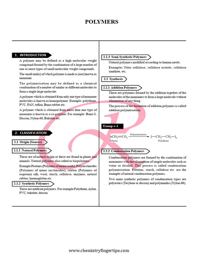 Chapter 15 - Polymers_5b82c1ee-5323-4657-a266-0cf323f04881 | PDF ...