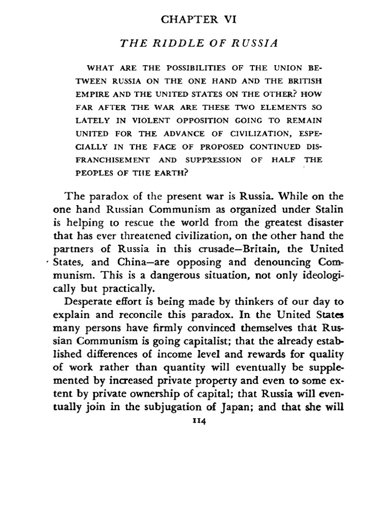 6 - Du Bois - The Riddle of Russia | PDF | Soviet Union | World Politics
