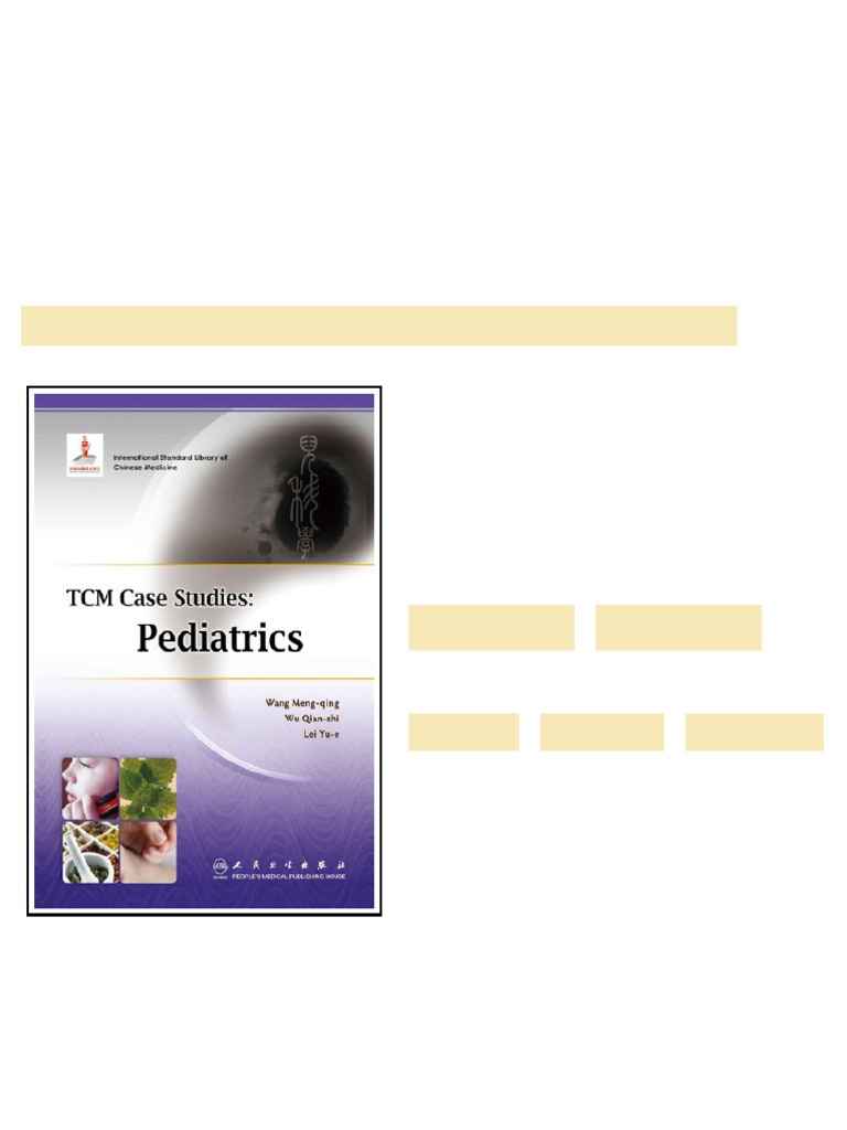 Tcm Case Studies Pediatrics Mengqing Wang Qianzhi Wu Yue Lei ebook ...