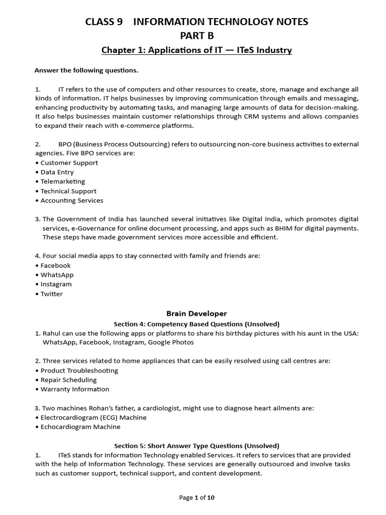 Class 9 IT Applications and Word Processing | PDF | Microsoft Word ...