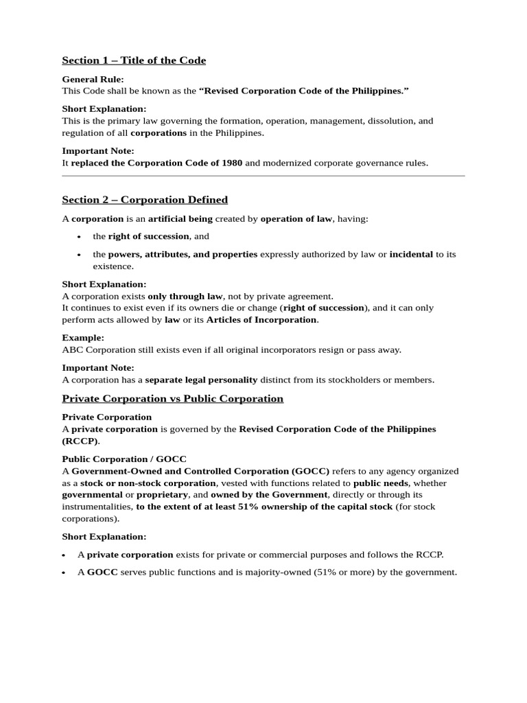 RCCP-TITLE-1-44 | PDF | Corporations | Board Of Directors