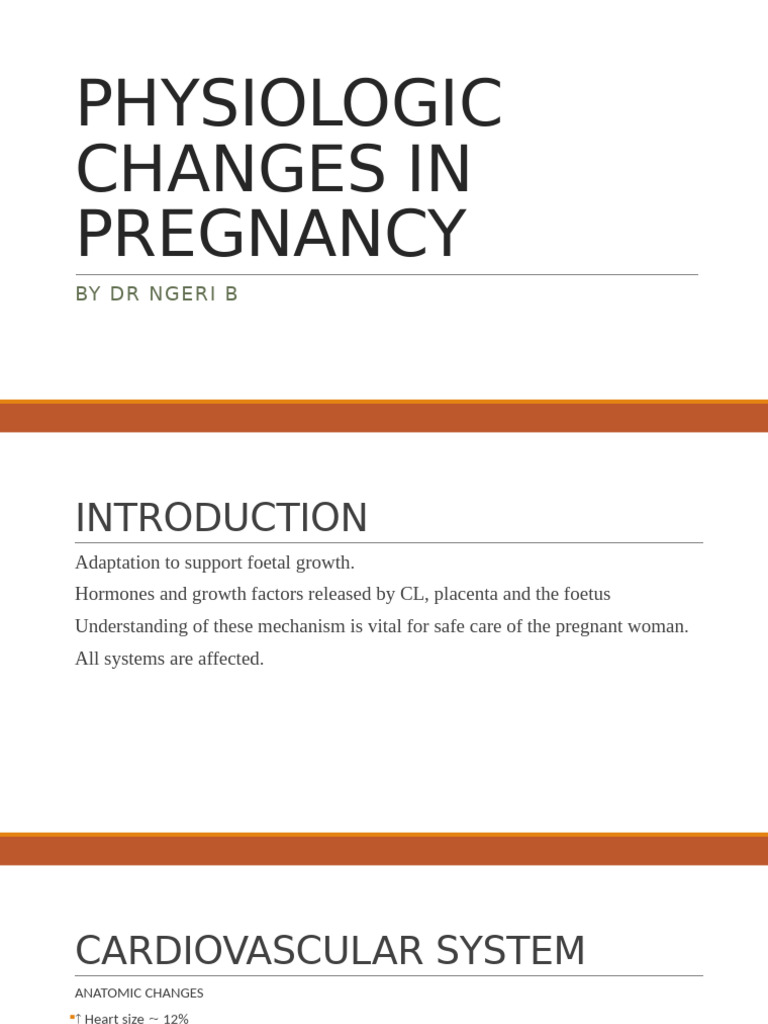 Physiologic Changes in Pregnancy | PDF | Respiratory System | Coagulation