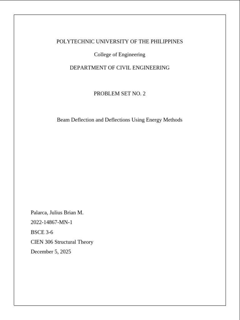 Beam Deflection Problem Set 2 | PDF